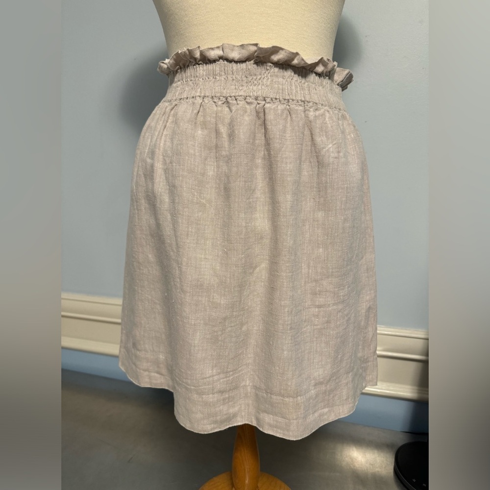 J Crew - lined linen Sidewalk mini skirt